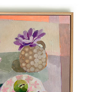 Pears on a Pretty Pink Plate - Giclee Fine Art Print